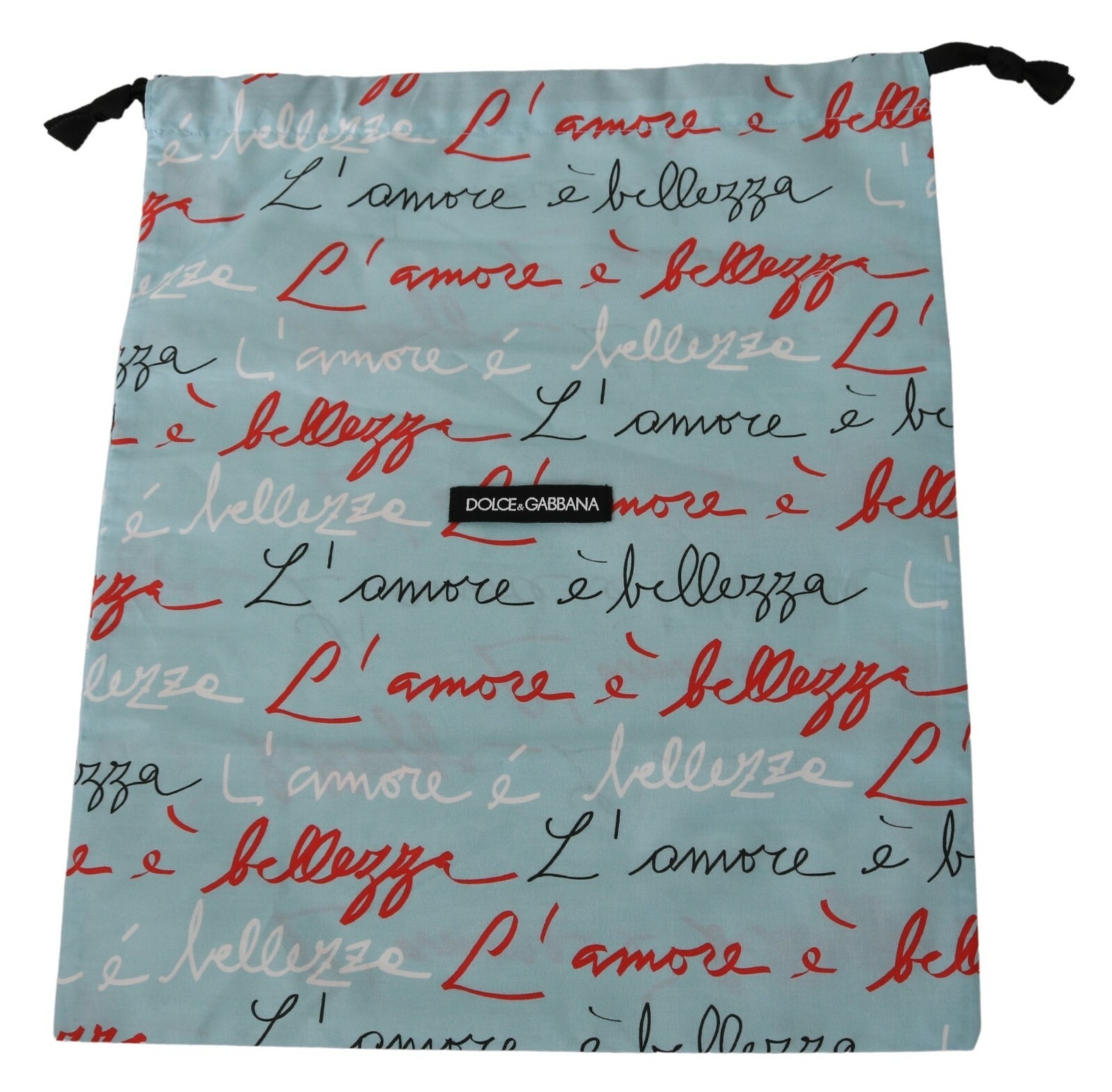 DOLCE & GABBANA Dustbag Cover Bag Blue L’amore Drawstring Shoebag 37cm x 30cm
