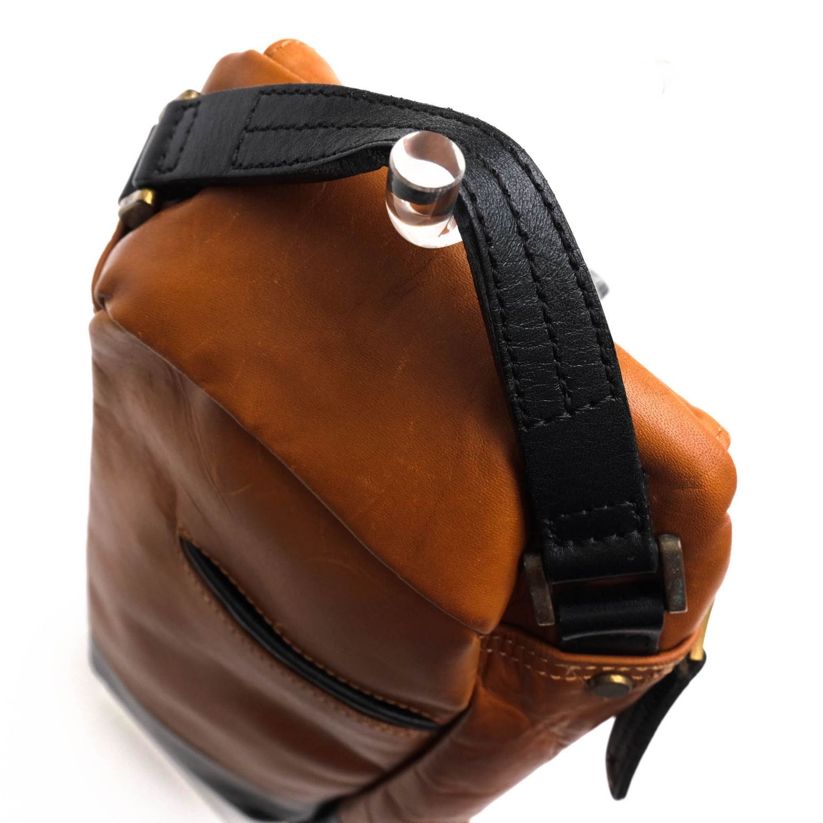 master-piece GLOSS 01642-v2 Sling Body Bag Brown Leather Japan Used