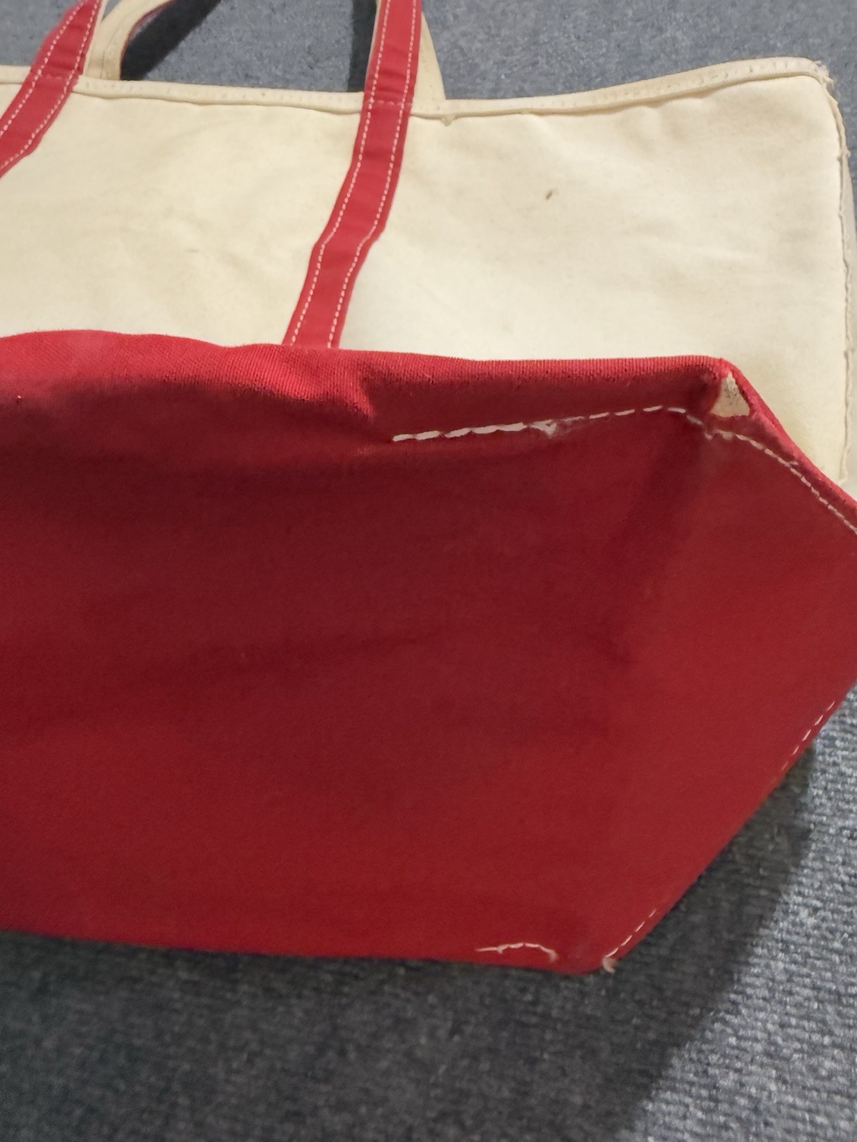 Vintage L.L. Bean Boat And Tote Bag Multi Color Canvas XL Zipper