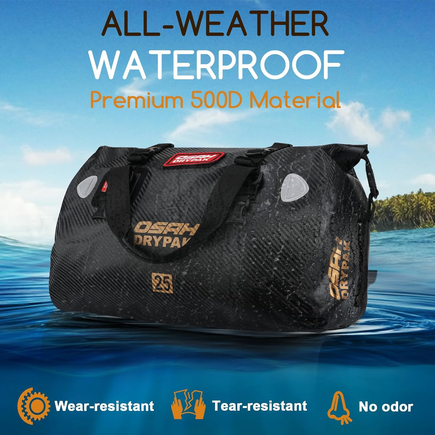 Waterproof Duffel Bag – Motorcycle Dry Bag Tail Bag with Large Storage Space, Wa