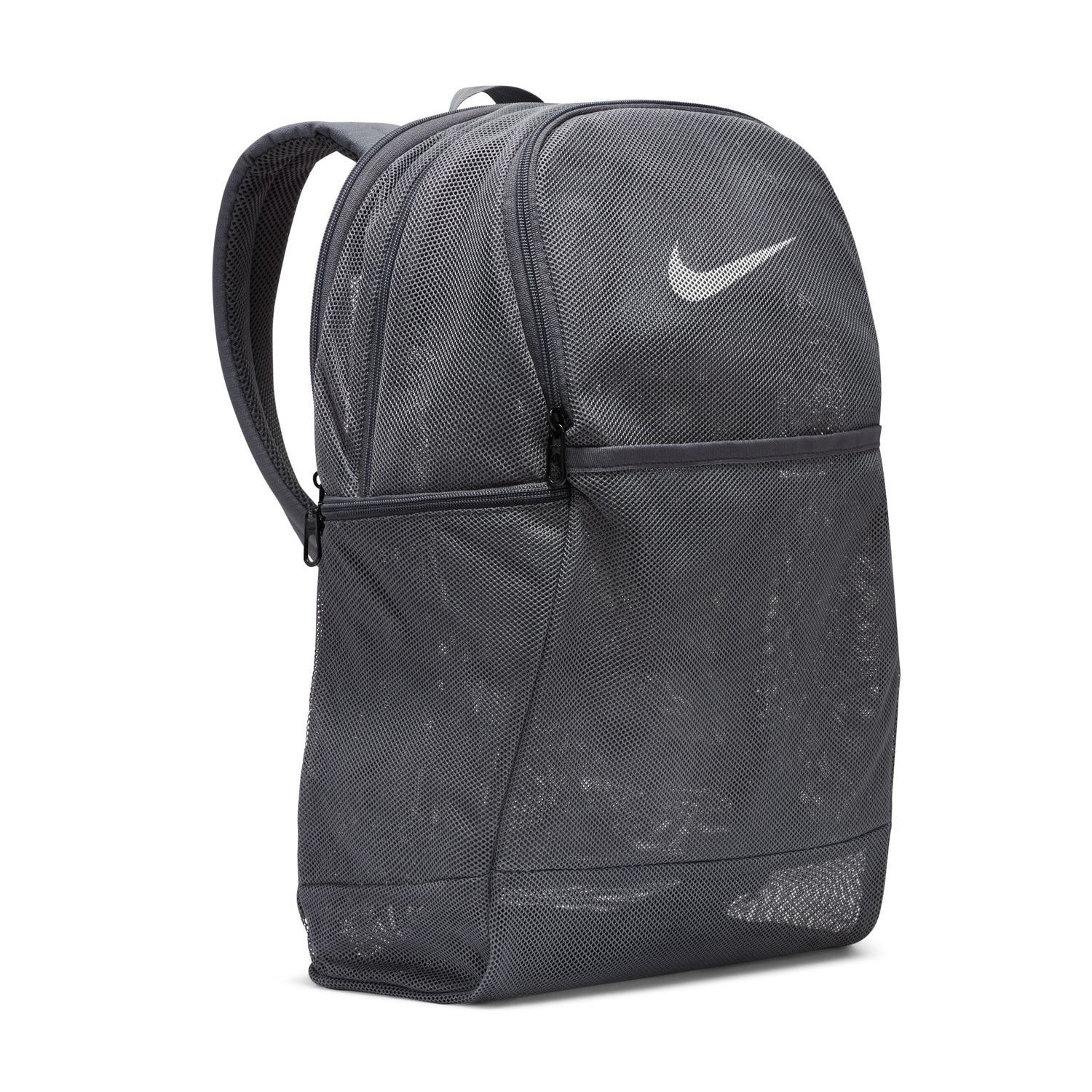 Nike Brasilia Mesh Backpack Flint Grey Gym School Training Travel BA6050 026