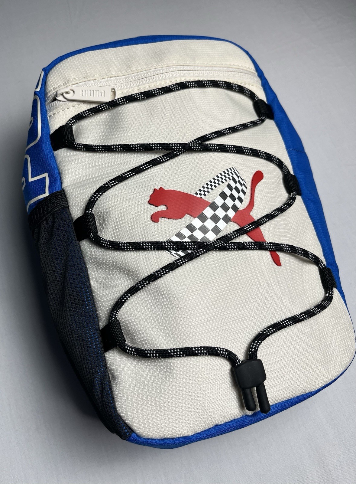PUMA Sling Crossbody Bag Blue White Black Red Zip Adjustable Shoulder Strap