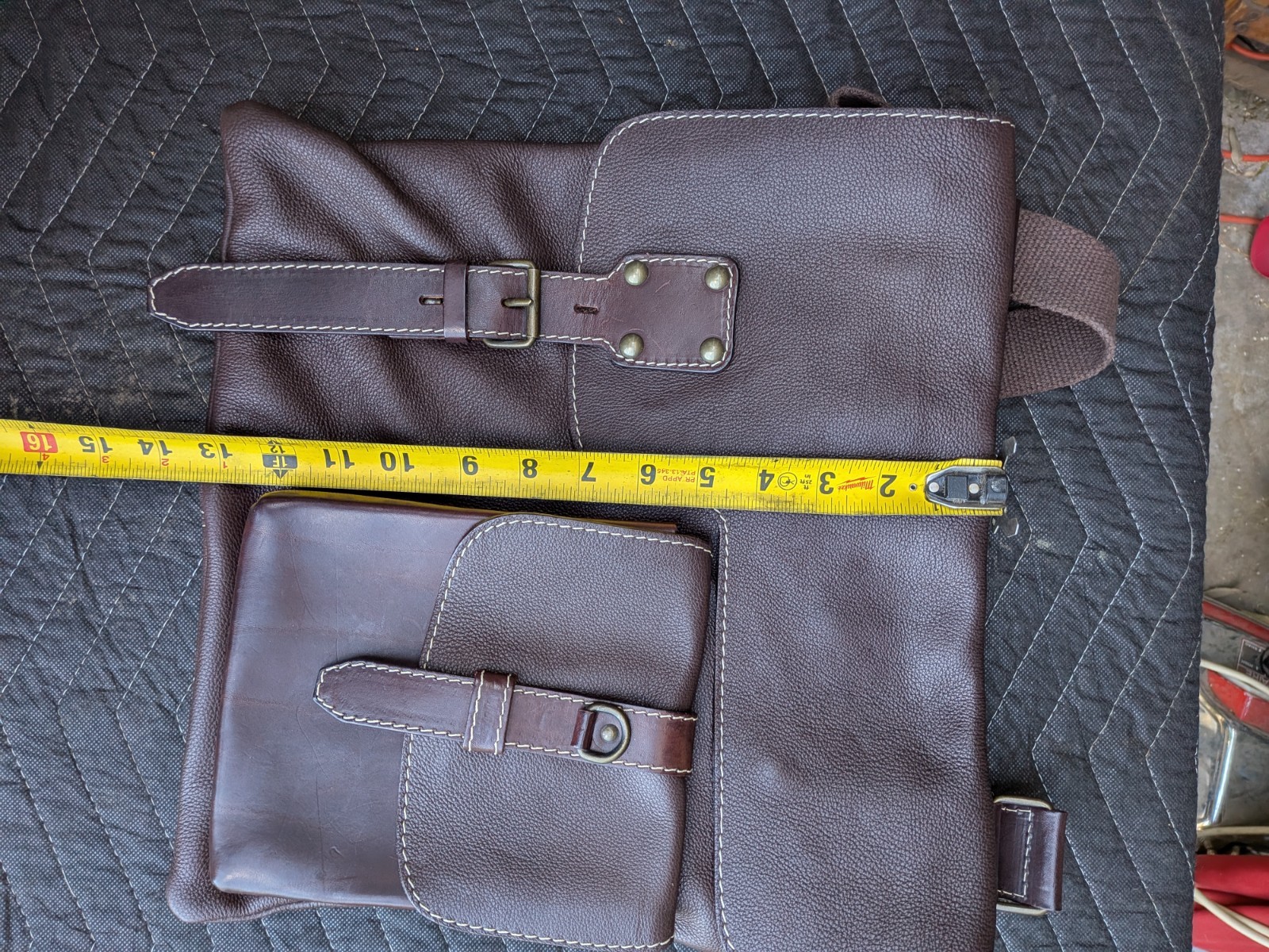 Claudia Firenze Italian Leather Crossbody Messenger Bag Brown Buckle Boho Travel