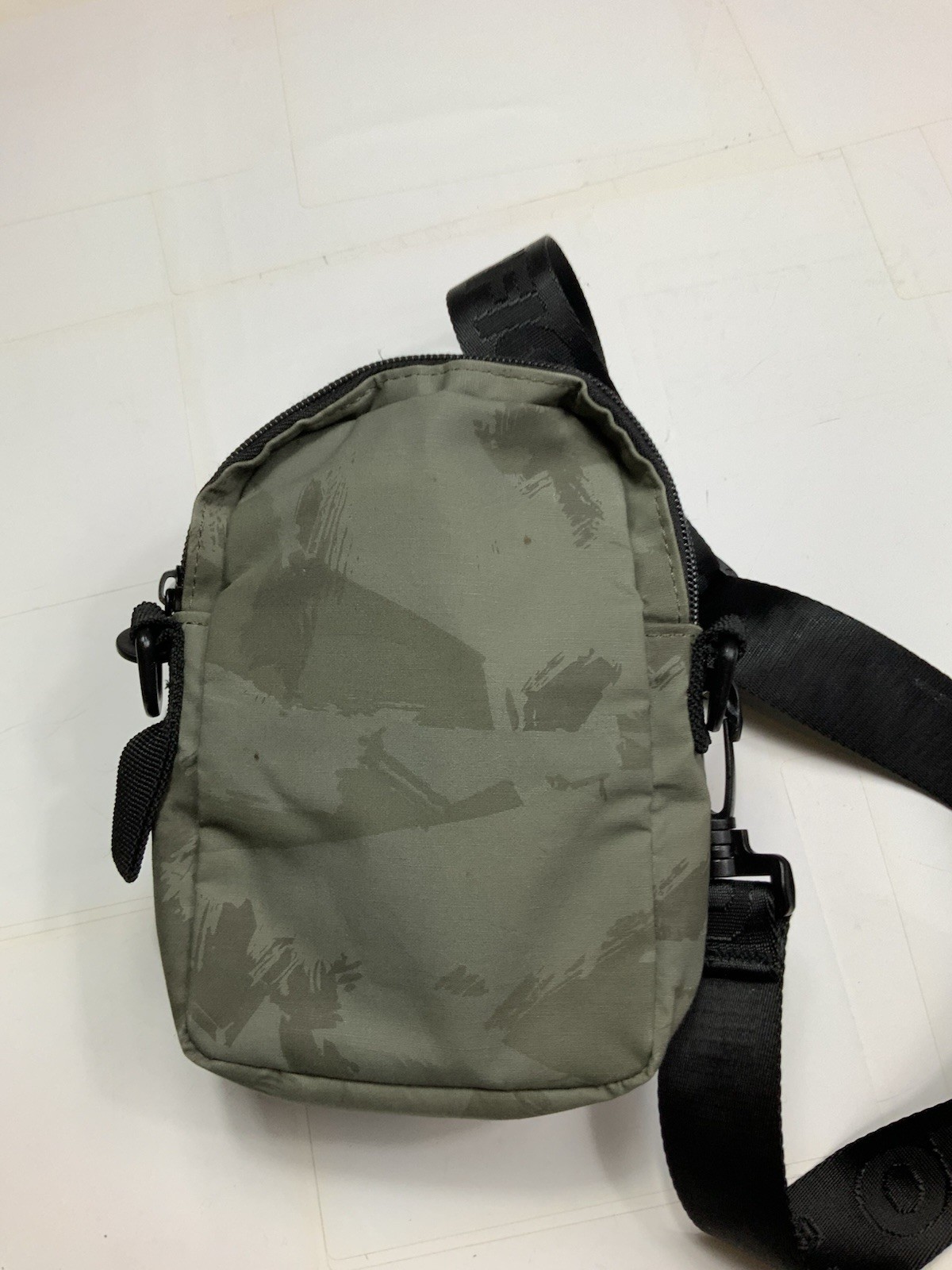 Official Brand Camo Shoulder Bag Olive Green Orange Logo Crossbody Utility Pouch