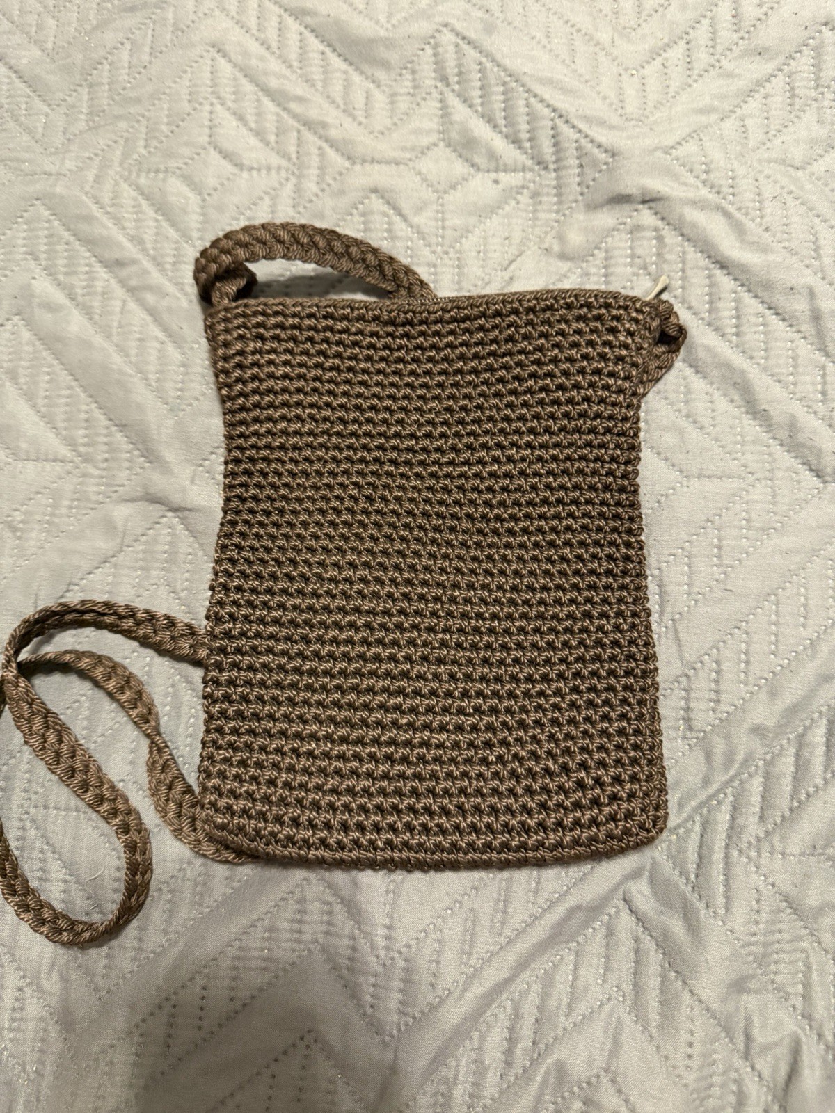 Handmade Brown Crossbody Bag with Zipper Closure for Men Casual