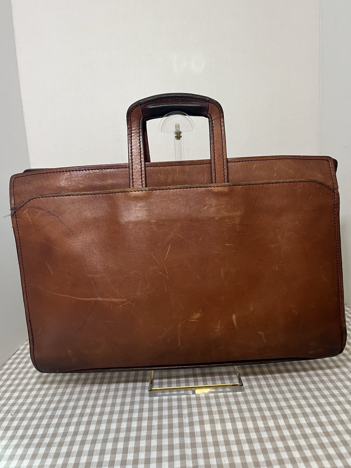 Vintage Schlesinger Brothers Brown Leather Briefcase / Portfolio 1970’s-80’s