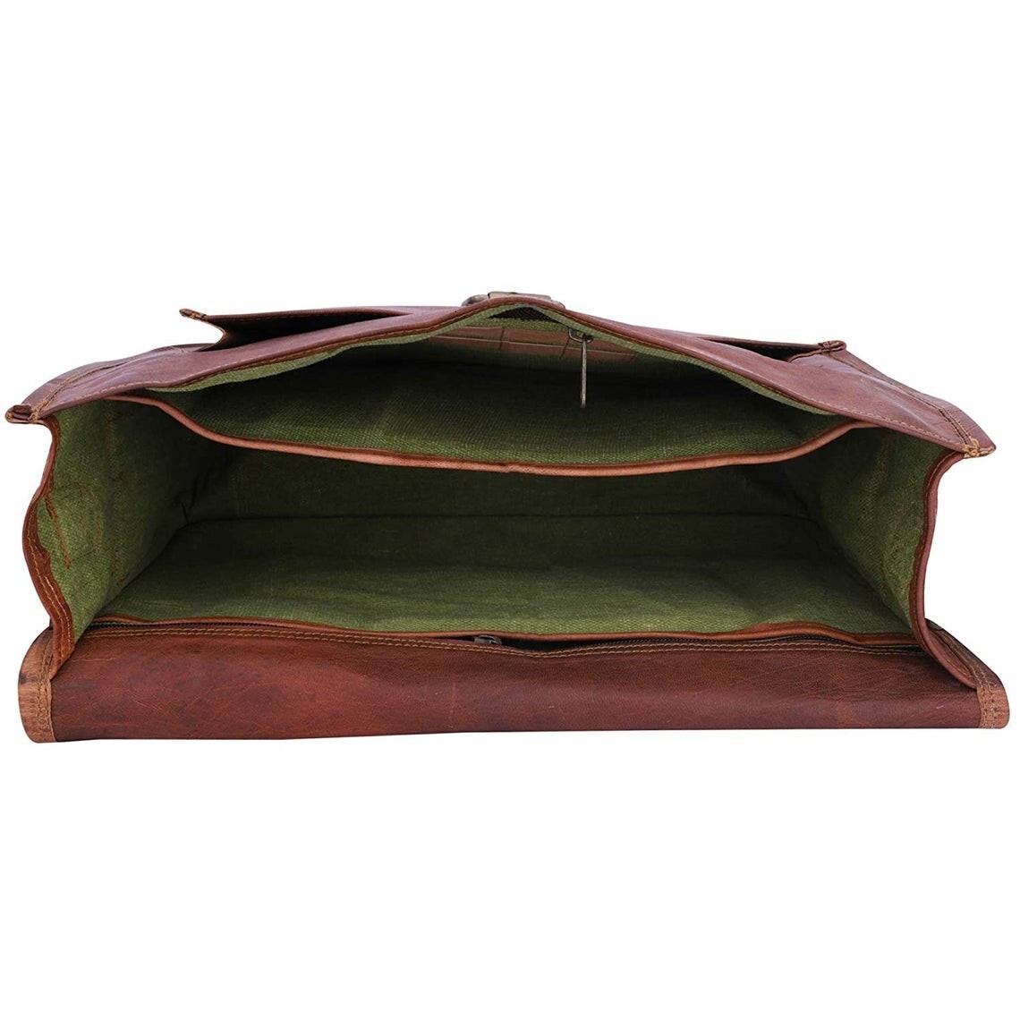 Men’s Brown Shoulder Laptop Briefcase Handmade Real Crossbody Leather Bag