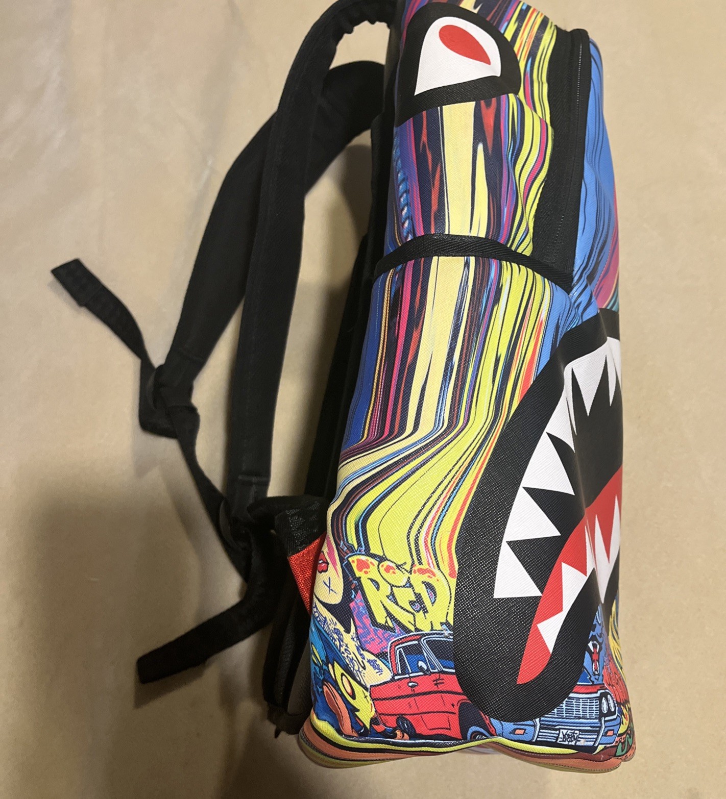 Sprayground Abstract Shark Designer Backpack Adjustable Strap – Preowned