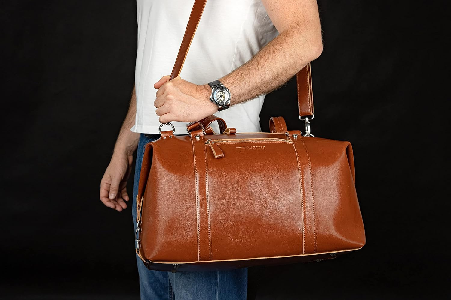 Stylish Brown Genuine Leather Duffel Bag – Perfect Weekender for All