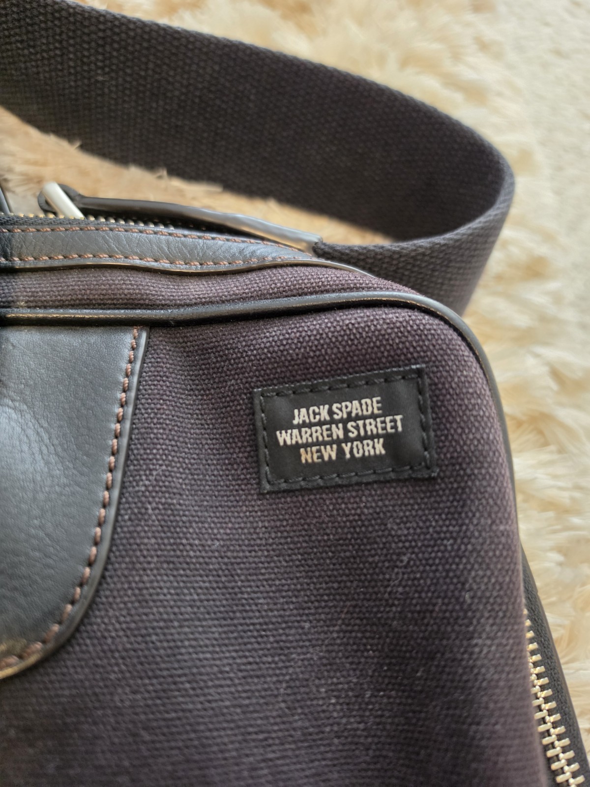 Authentic Jack Spade Canvas & Leather Briefcase Laptop Black Bag