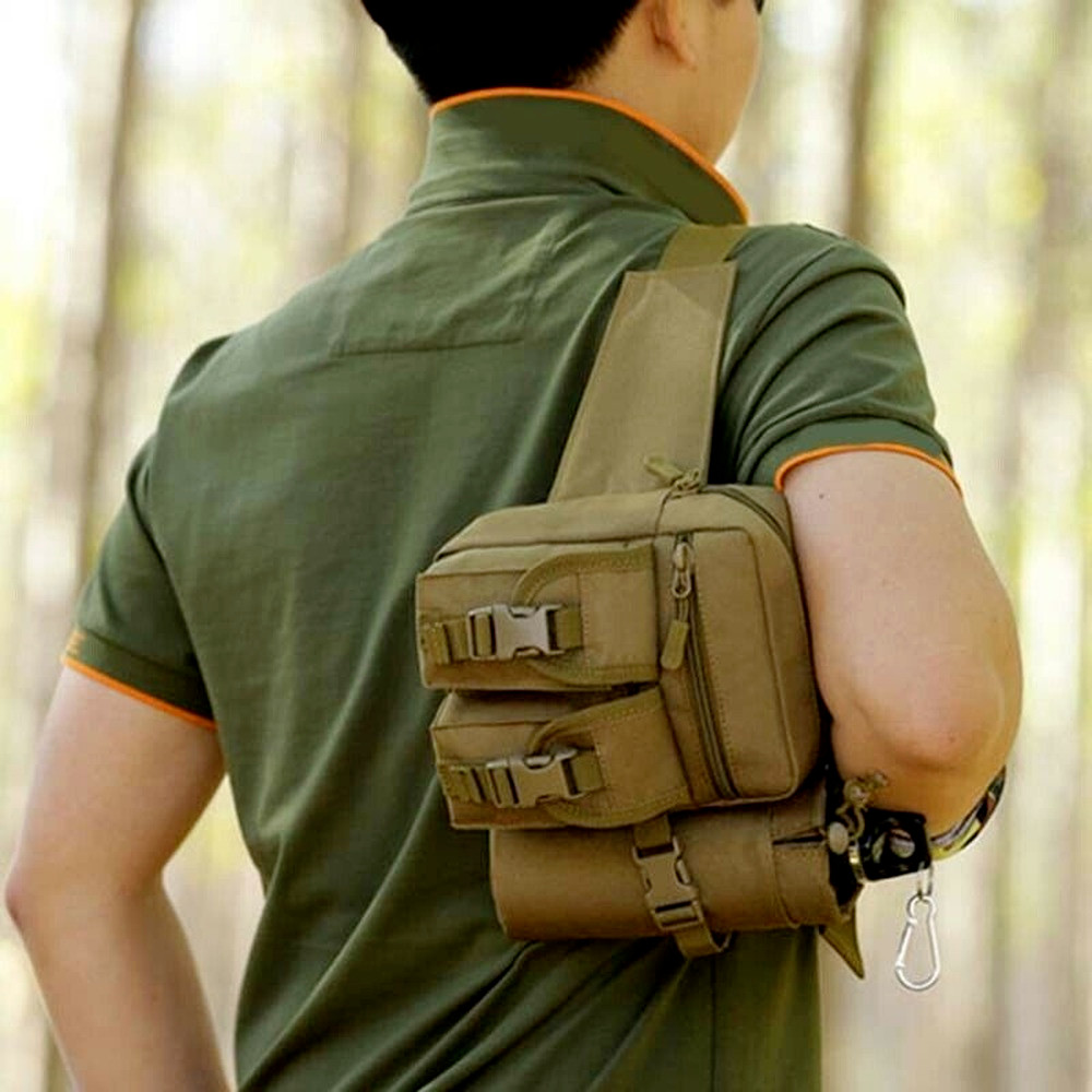 Tactical Waist Pack Pouch With Water Bottle Pocket Holder Waterproof Fanny Bag