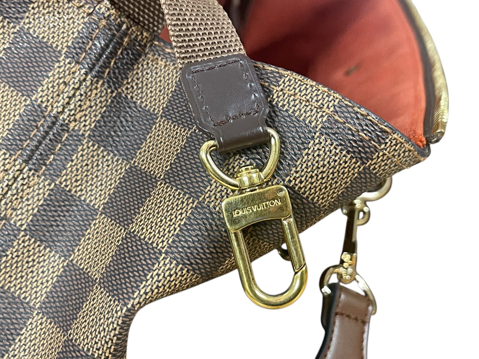 LOUIS VUITTON Damier Ebene Greenwich Canvas Leather Travel Gym Tote Bag Weekend