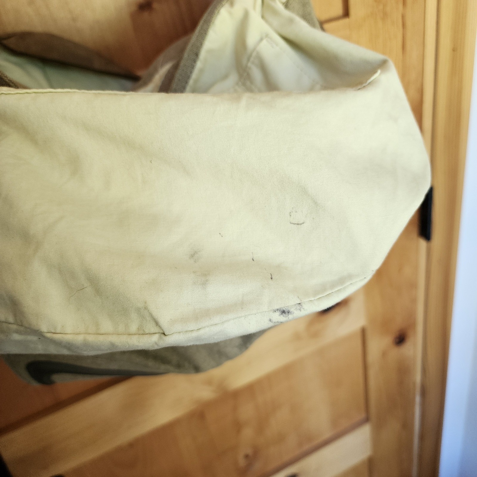 Keen Large Green Brown Leather Canvas Messenger Bag Laptop Book Bag Utility