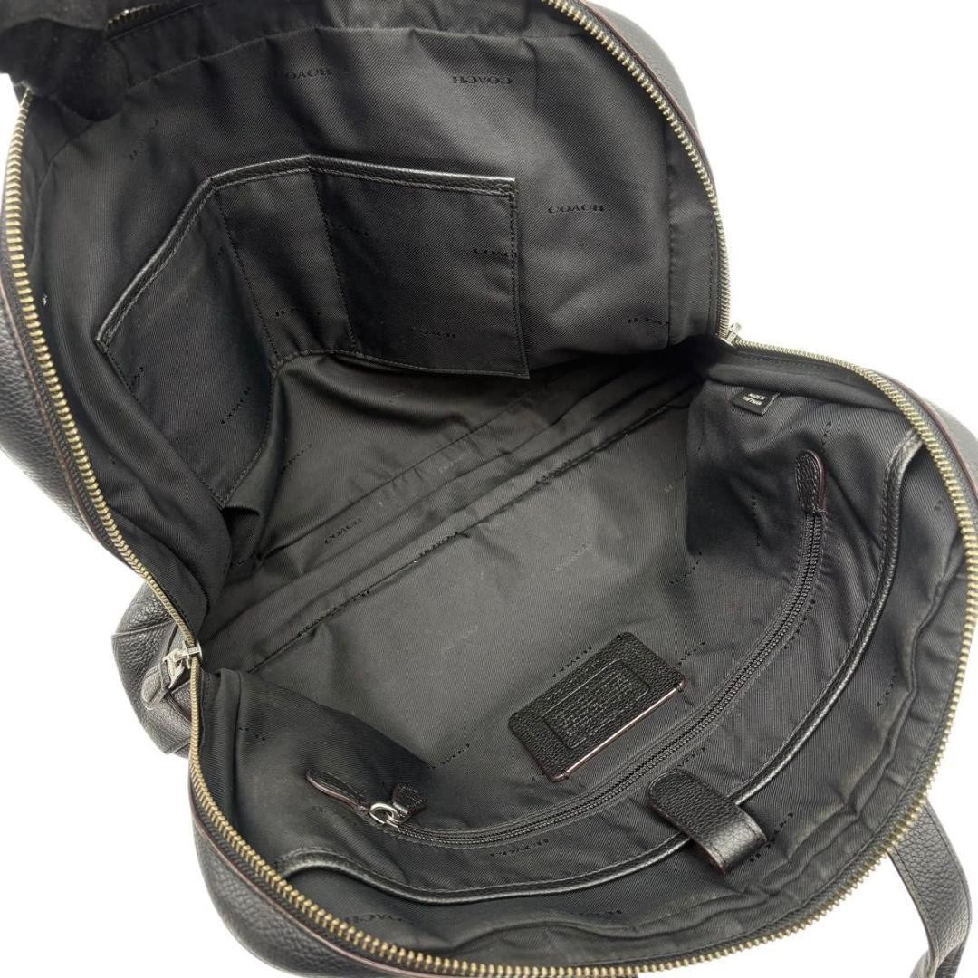COACH Metropolitan Briefcase Top Handle Bag Charm Leather Men Black From Japan
