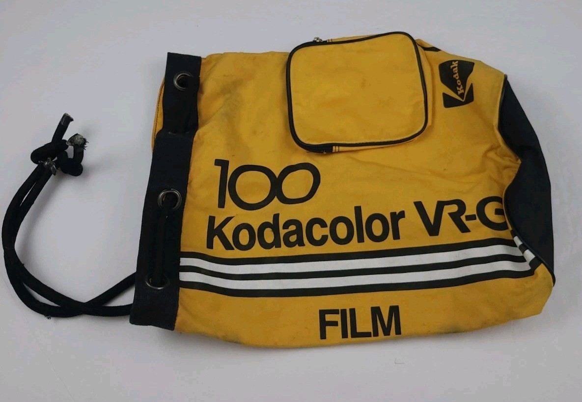 Vintage Kodak 100 VRG Film Cinch Travel Bag Rare USA 80s 90s Vtg Used Marks*