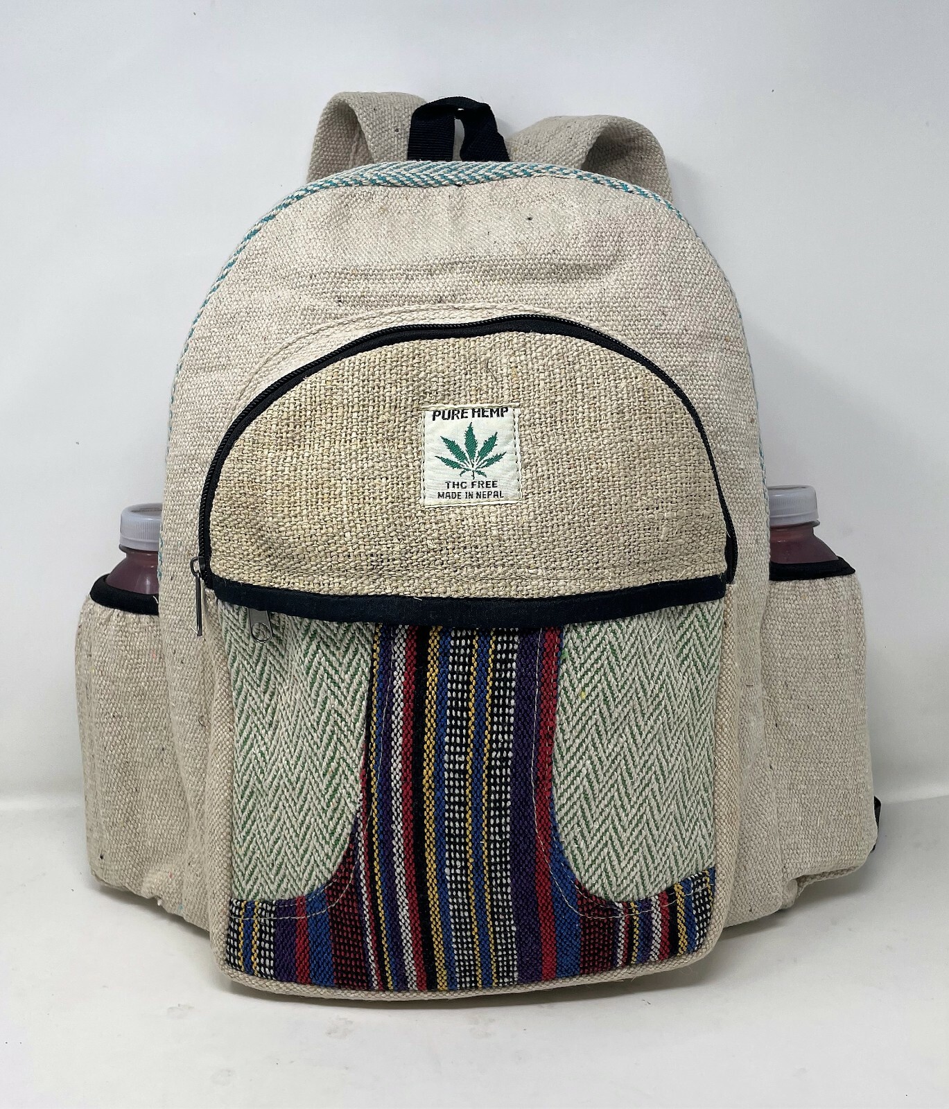Colorful All Natural 100% Pure Hemp Back Pack Handmade Nepal