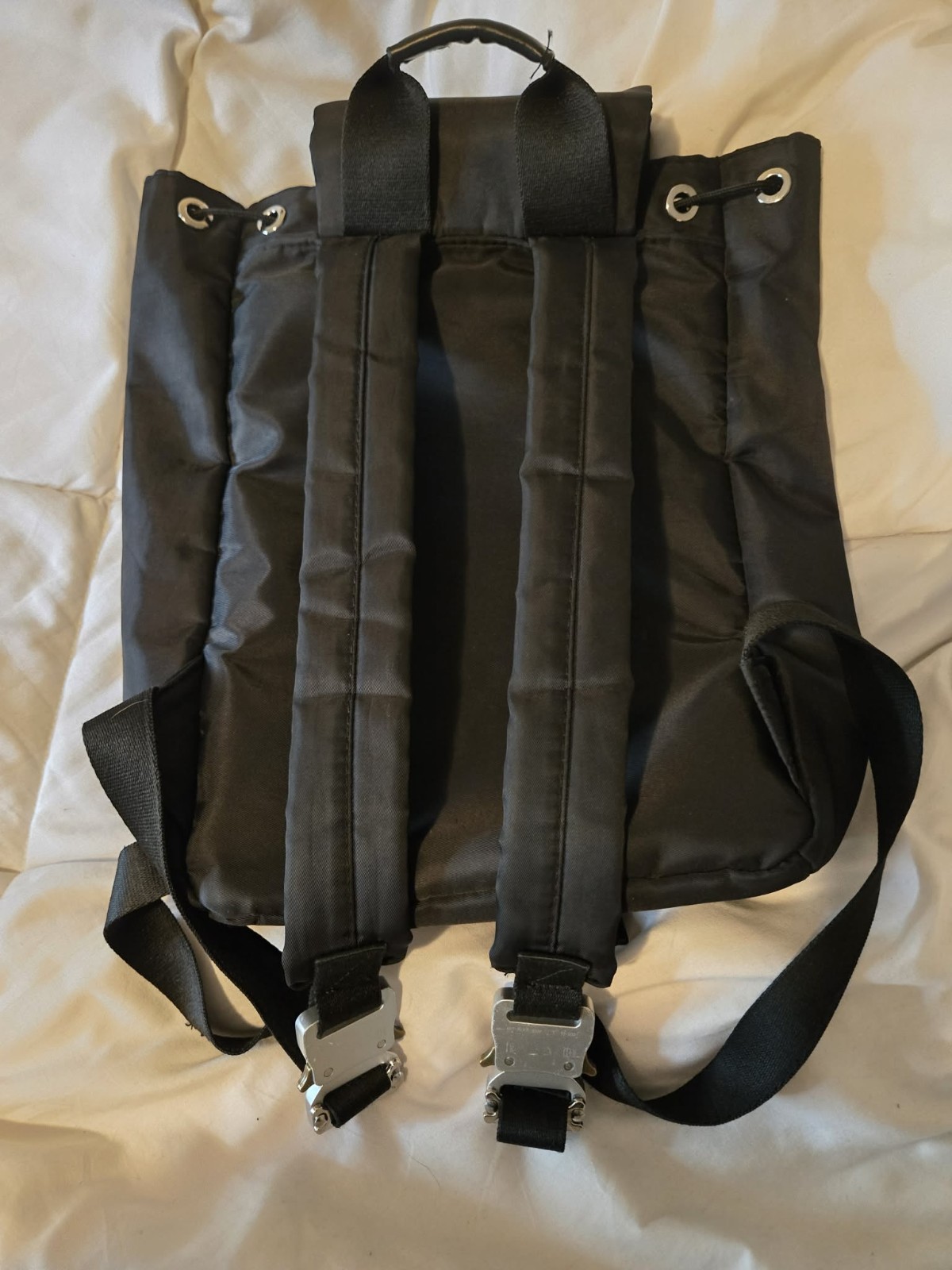 1017 ALYX 9SM Black Backpack Buckle/Zip/Drawstring Adjustable Strap Pockets