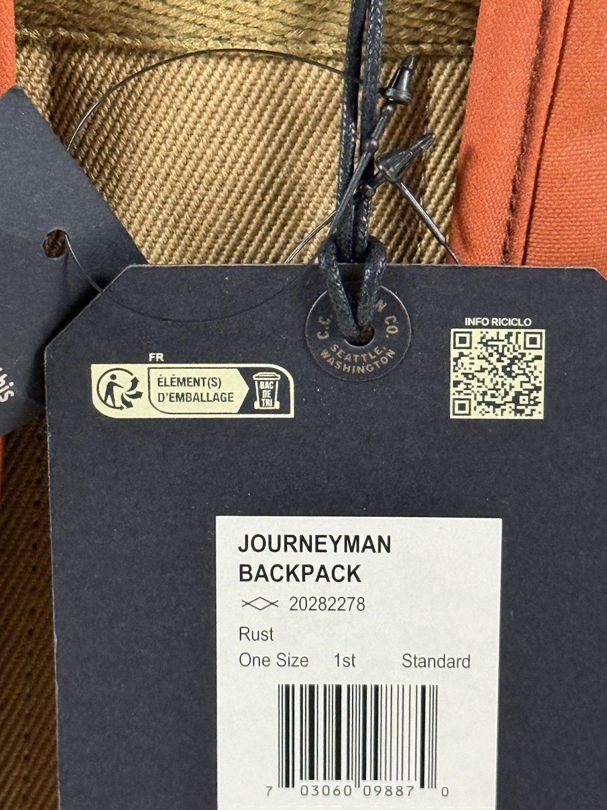 FILSON JOURNEYMAN BACKPACK RUST NWT