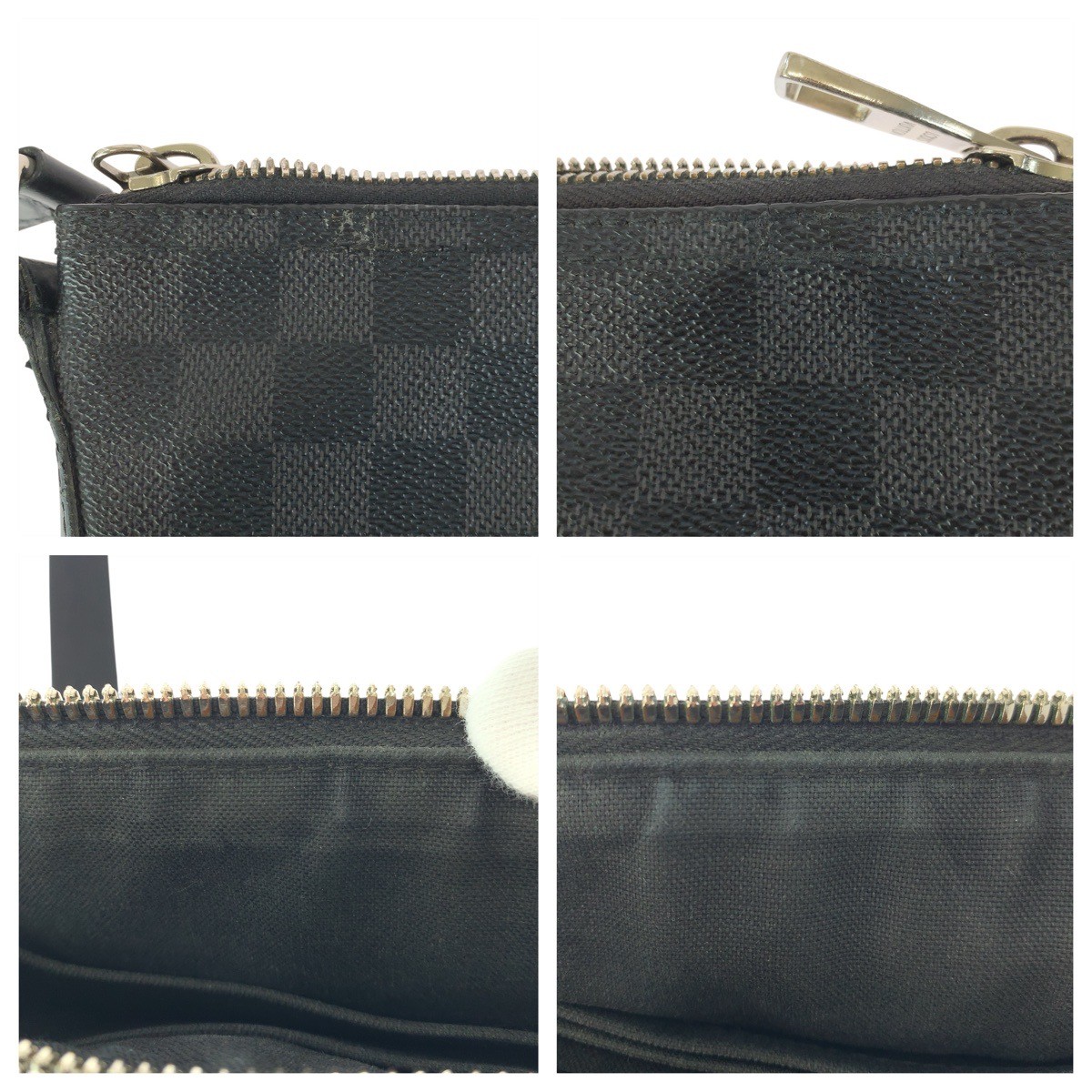 LOUIS VUITTON Damier Graphite Mick PM N41211 Shoulder Bag Black SilverHardware