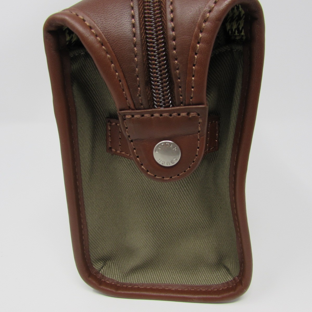 Cutter & Buck Utility Kit Travel Bag Cotton Twill Leather Trim Brown Tan New