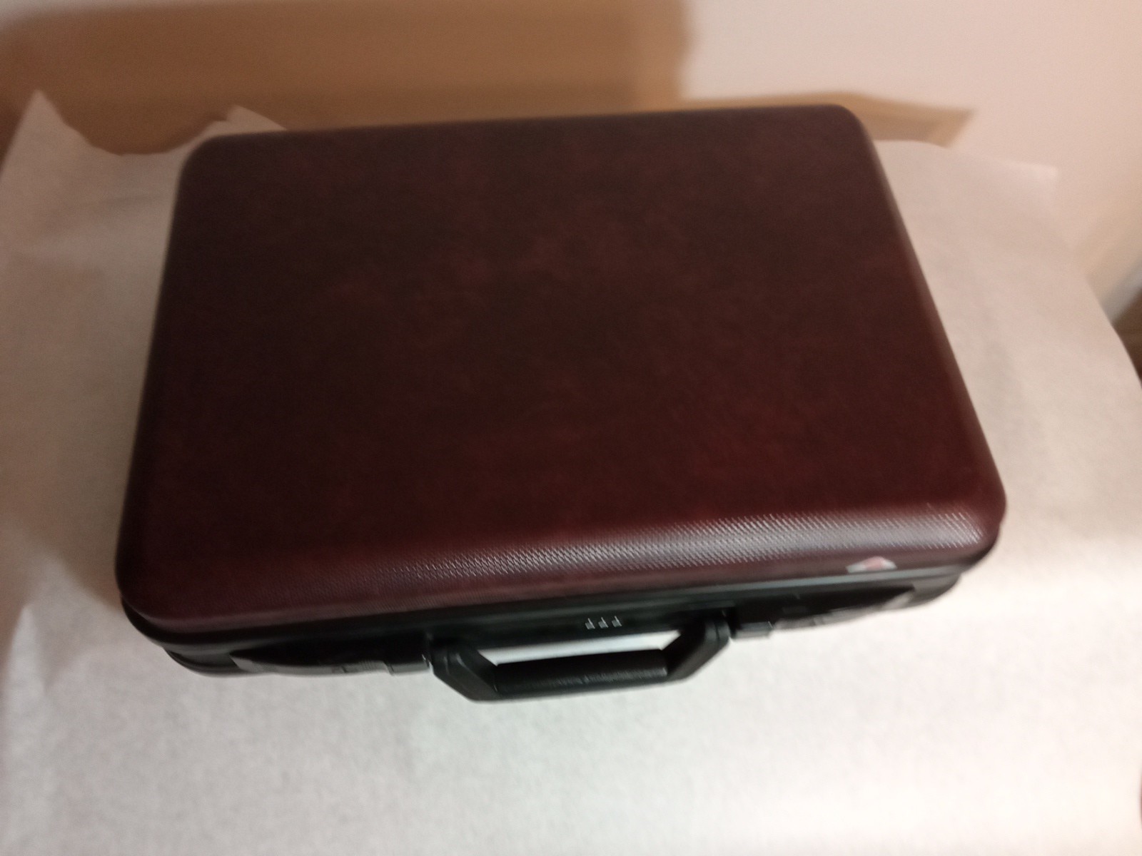 Vintage Briefcase Hard Maroon With Dual Key And Combination Locks