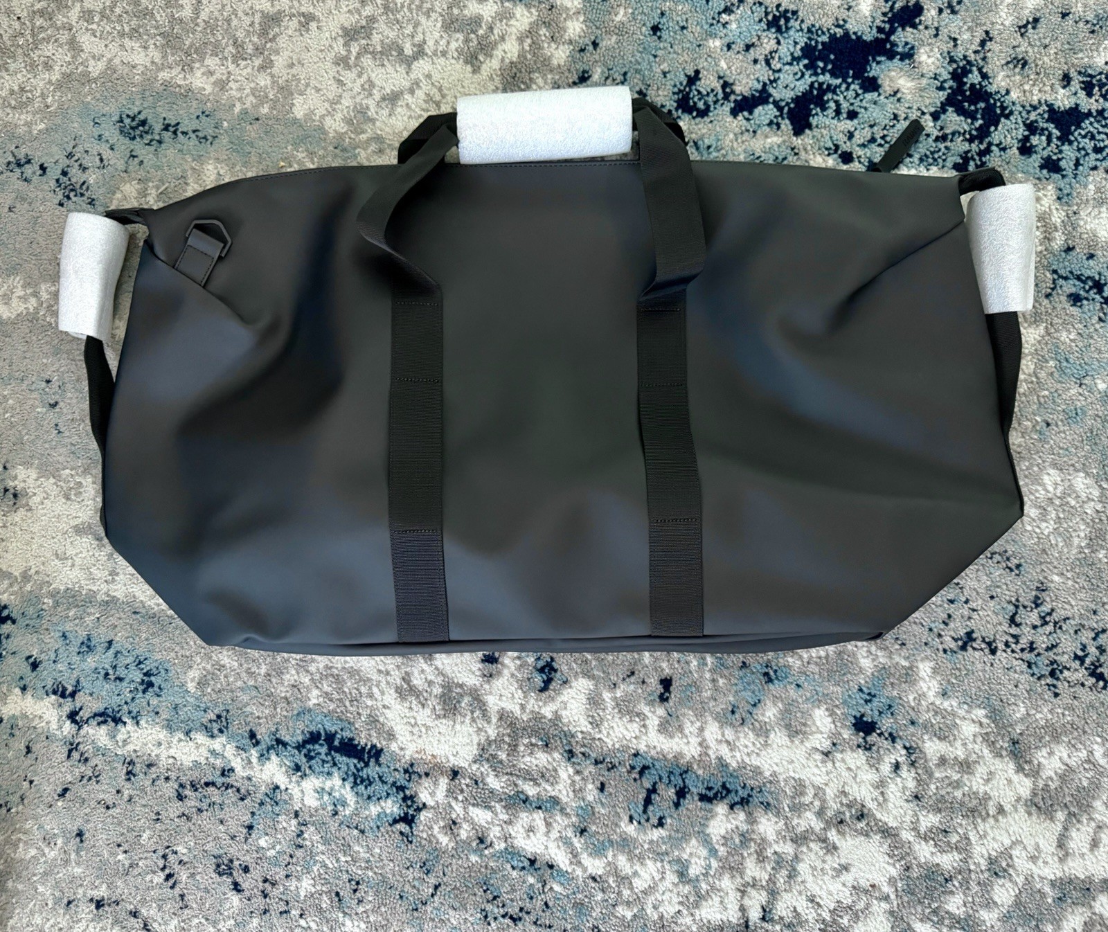 NEW Rains Tan/Beige Weekender Bag with Black Straps -Large Size -Unisex