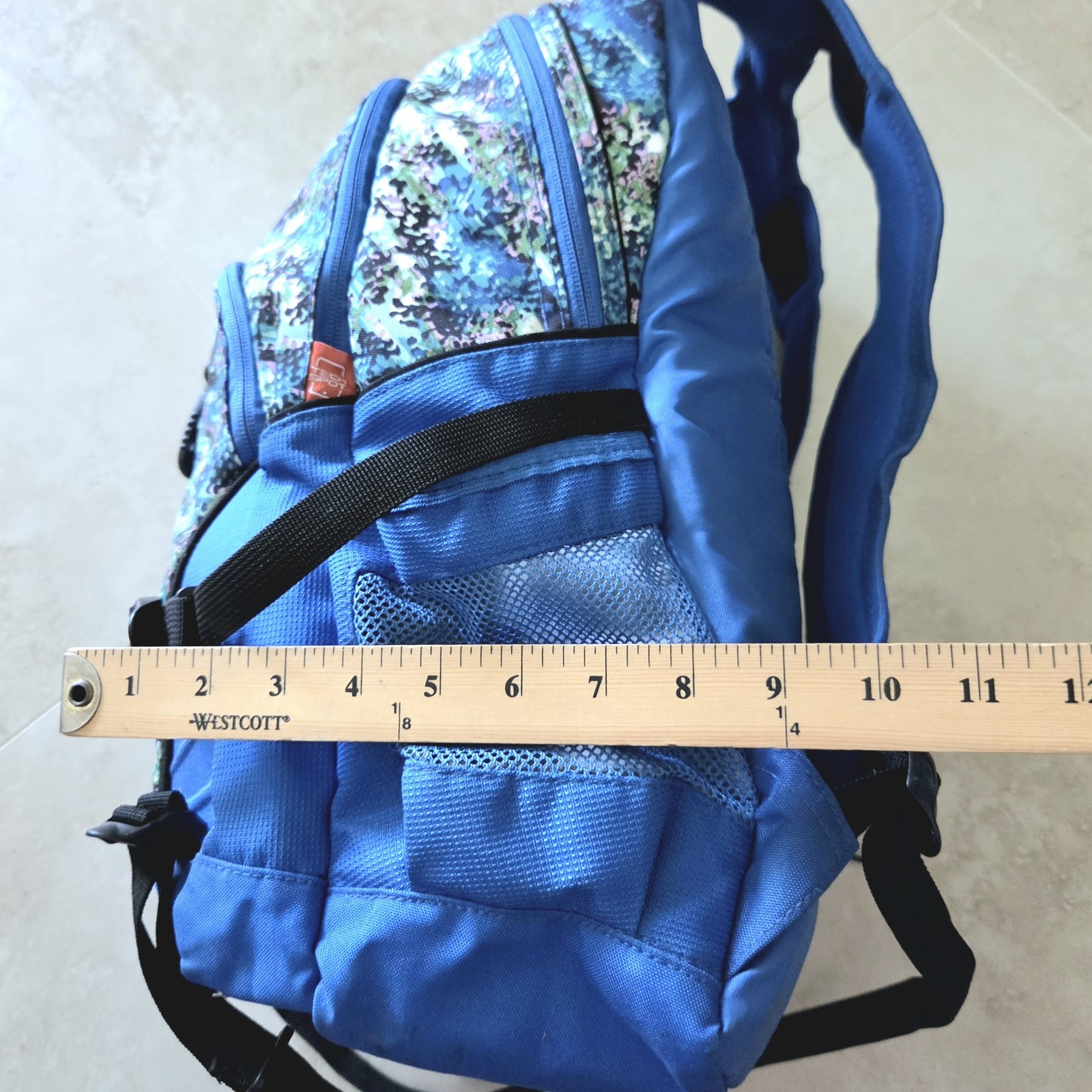 High Sierra Backpack Back Strap Suspension System Blue Camo Bottle Holder EUC