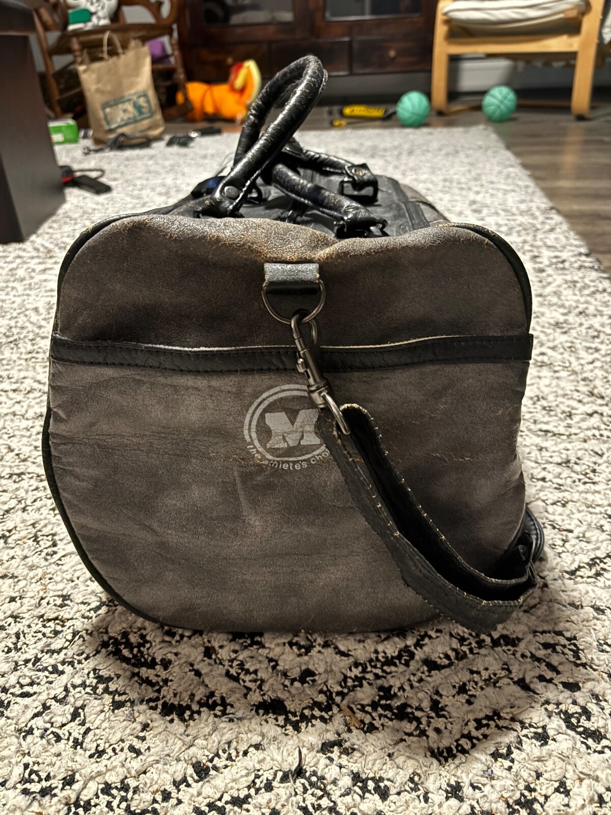 macgregor duffle bag vintage black leather