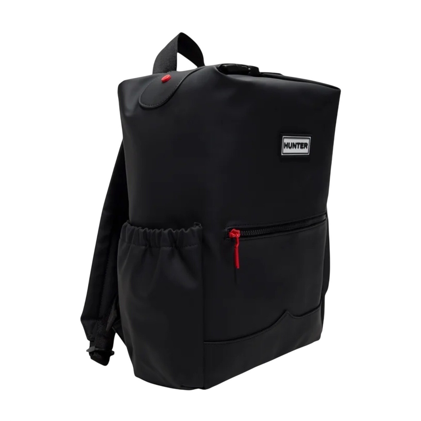 Hunter Top Clip Backpack Black Water Resistant Rubberized Logo UBB1204KBM