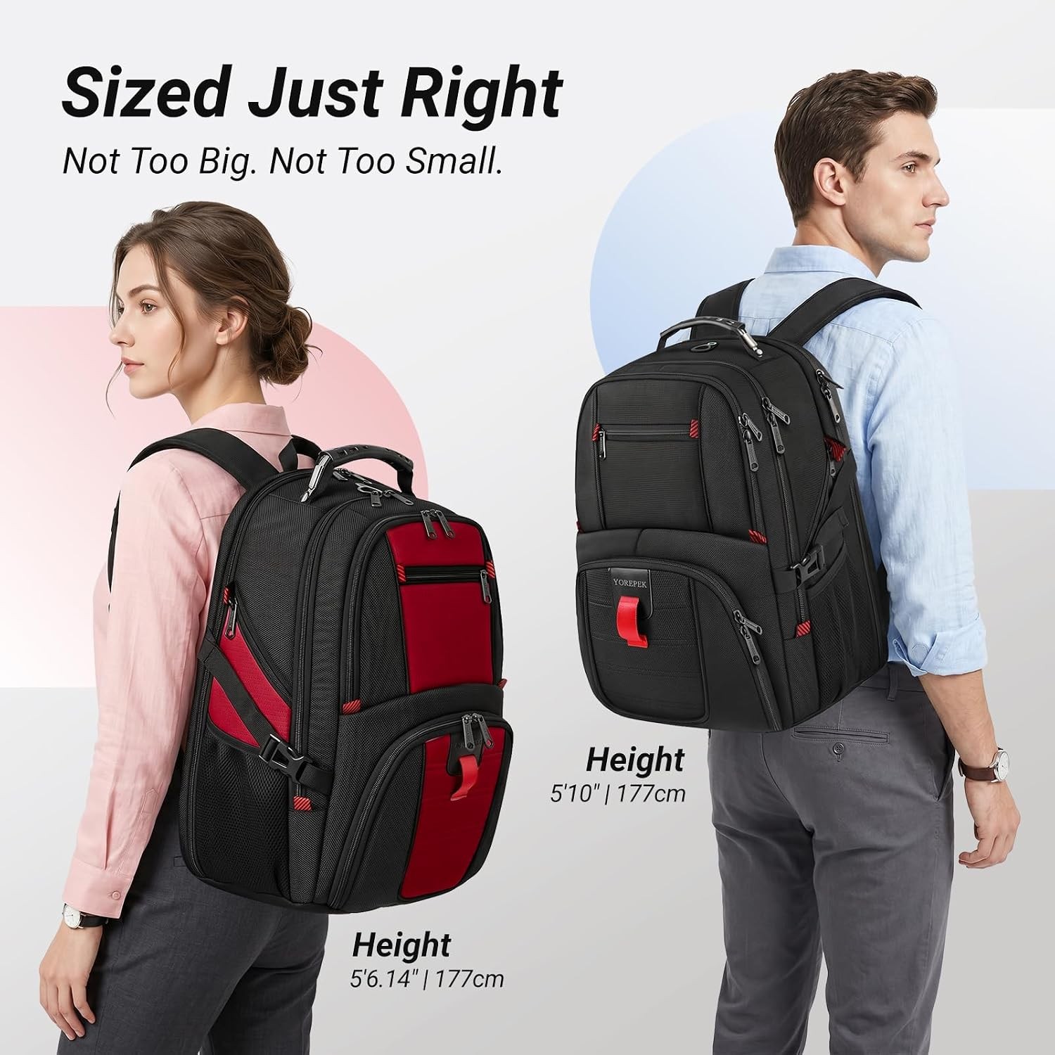 YOREPEK Large Laptop Backpack for Men, Heavy Duty Travel Backpack Carry On Fligh