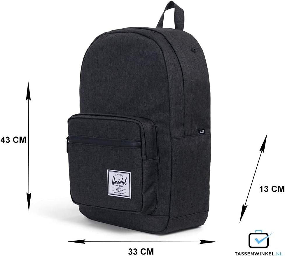 Herschel Classic X-Large Pop Quiz Backpack – Unisex 22L, Black Crosshatch
