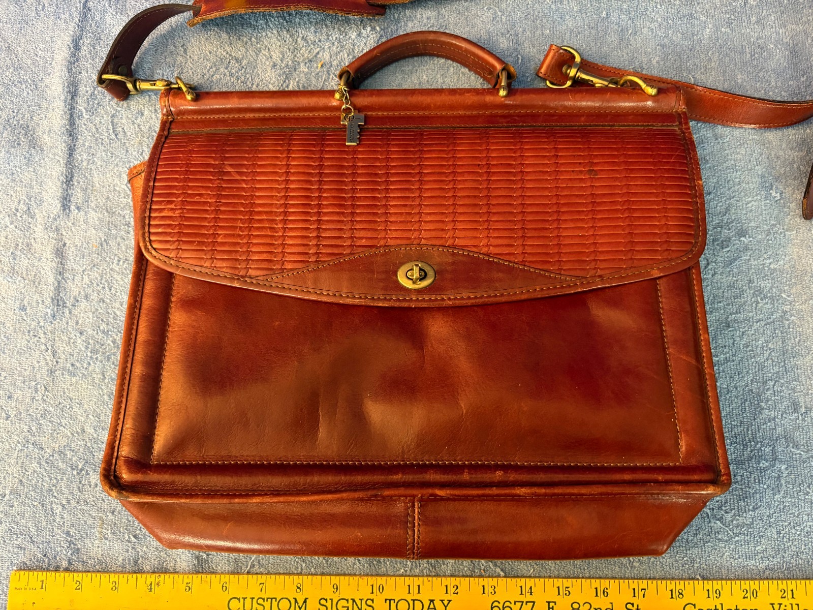 Jack Georges Cognac Tuscany Leather Briefcase