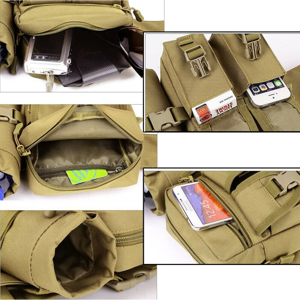 Tactical Hiking Waist Pack With Water Bottle Holder Running Waist Hip Belt Bag
