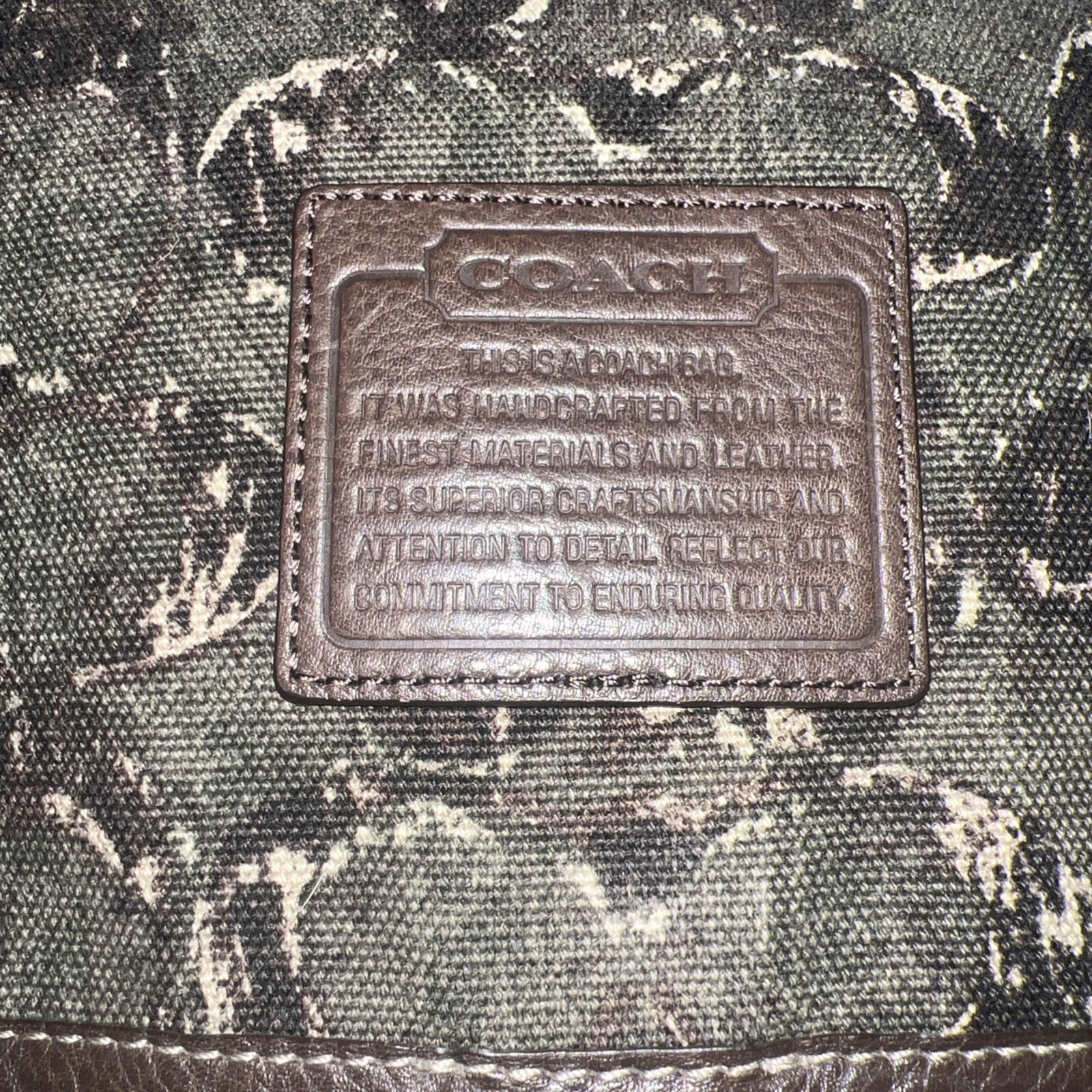 New COACH Heritage Web Green Brown Canvas Logo Leather Messenger Bag #F70627 U2