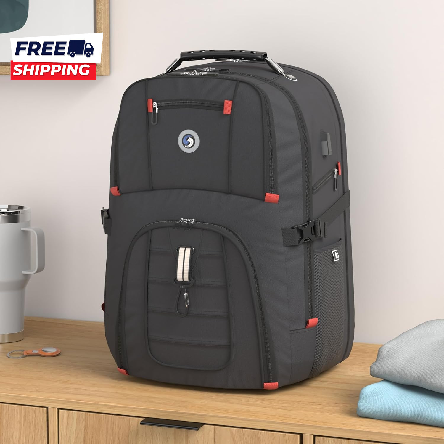 Extra Large 50L Travel Laptop Backpack with Combination Lock College High School