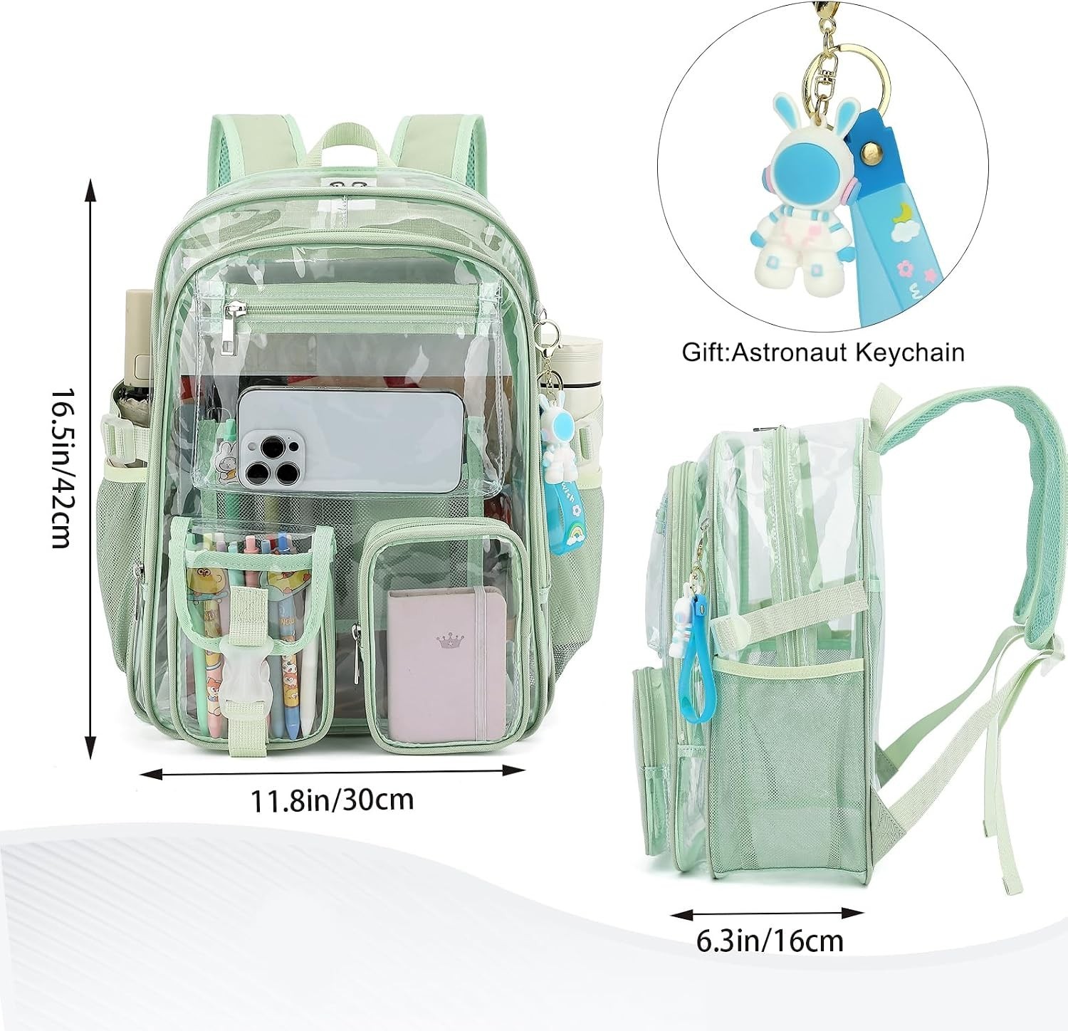 Clear Backpack Heavy Duty Transparent Backpacks Stadium Approved for School Work