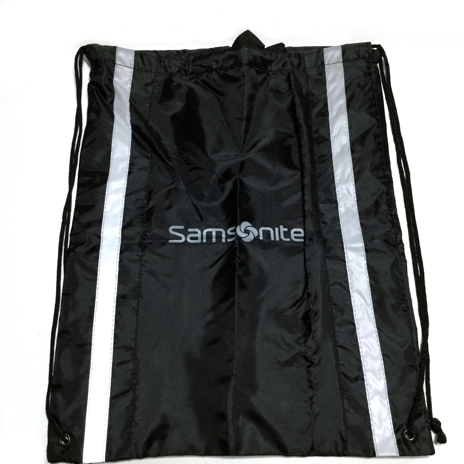 Samsonite Sackpack Gym Sports Bag Lightweight Drawstring Black Unisex 19 x 15in