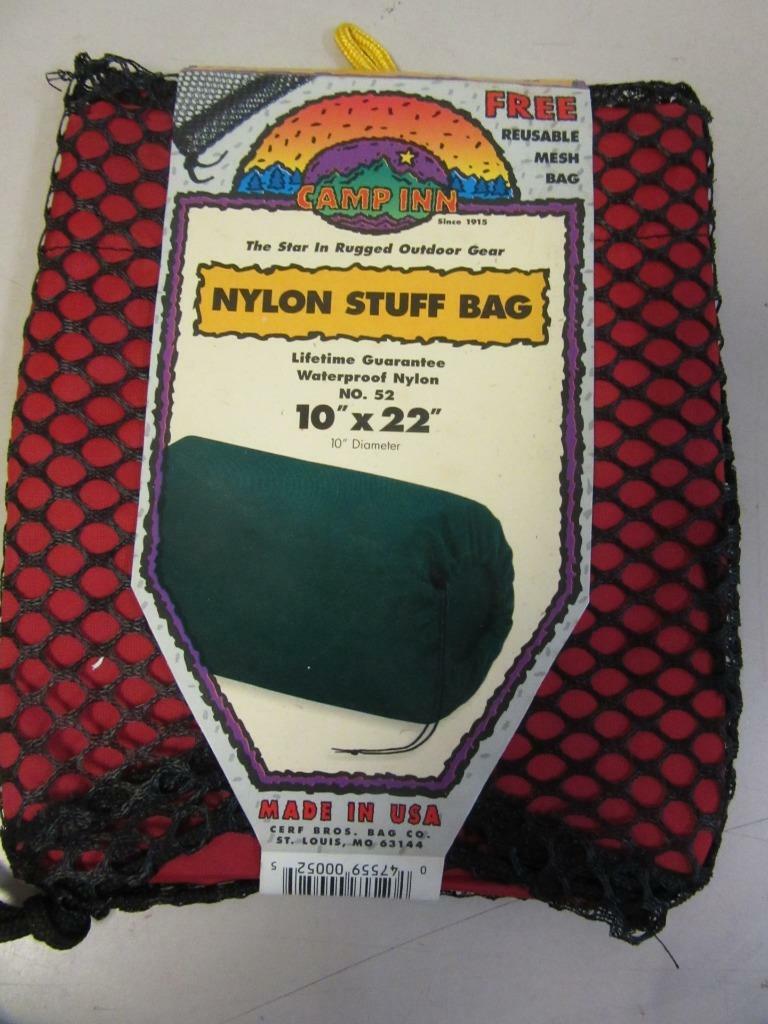Nylon Stuff Sack 10″ x 22″ Camp Inn Waterproof Nylon Drawstring Bag Red