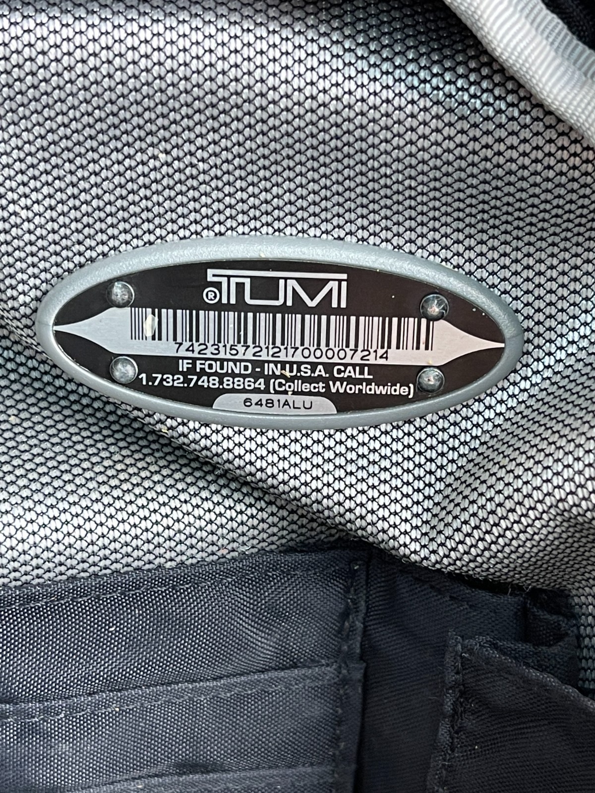 Tumi Backpack Computer Gray Zip Inner Pocket Laptop Sleeve Adjustable Shoulder