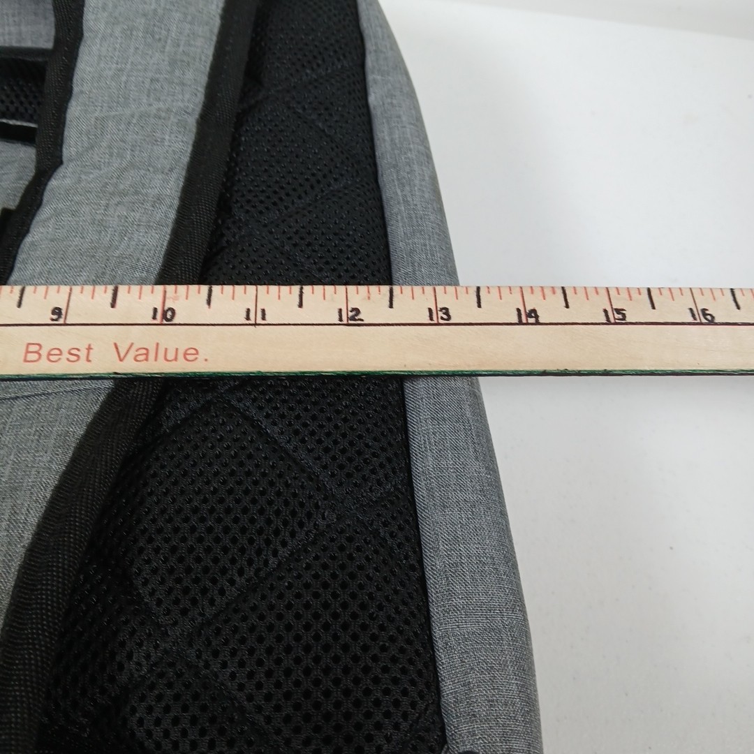 Travis Mathew The Go Laptop Backpack Gray Fleece Lined 12.5″x19.5″x6″ “Hole”