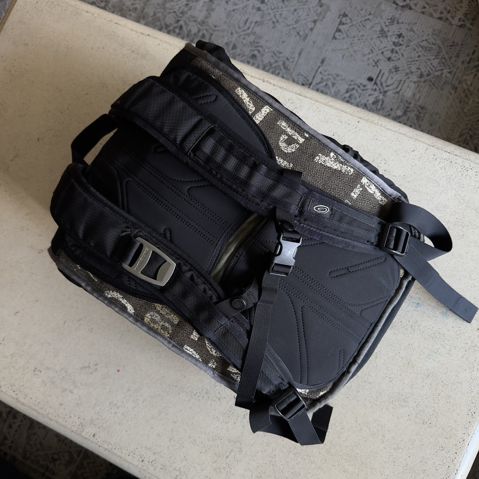Vintage TIMBUK2 Commuter Backpack Laptop Waxed Canvas Tapestry Made In SF