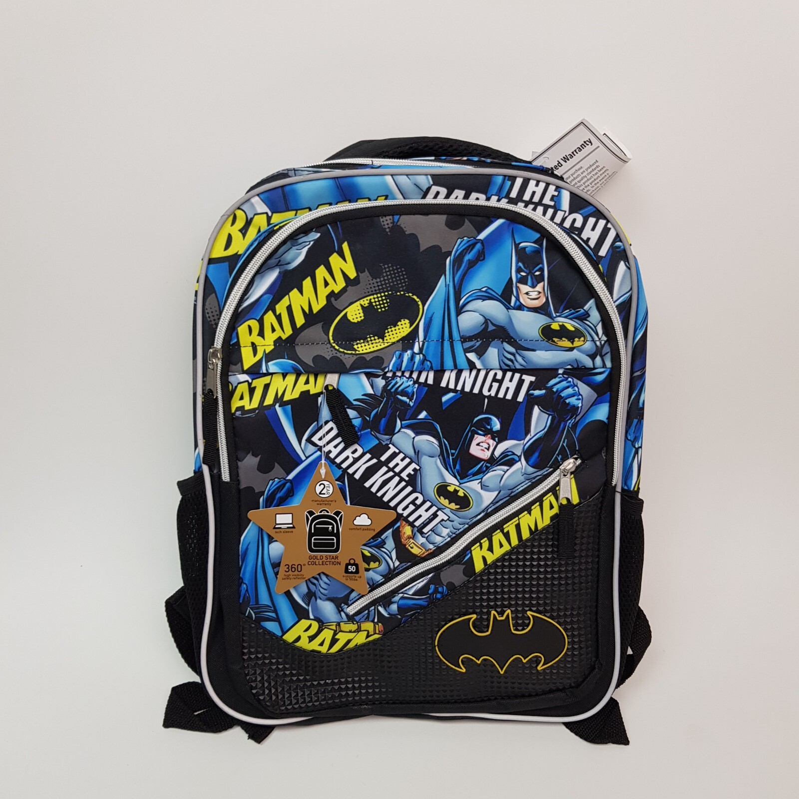 Batman Dark Knight Kids’ 16″ Backpack Book Bag Comfort Padding Tech Sleeve