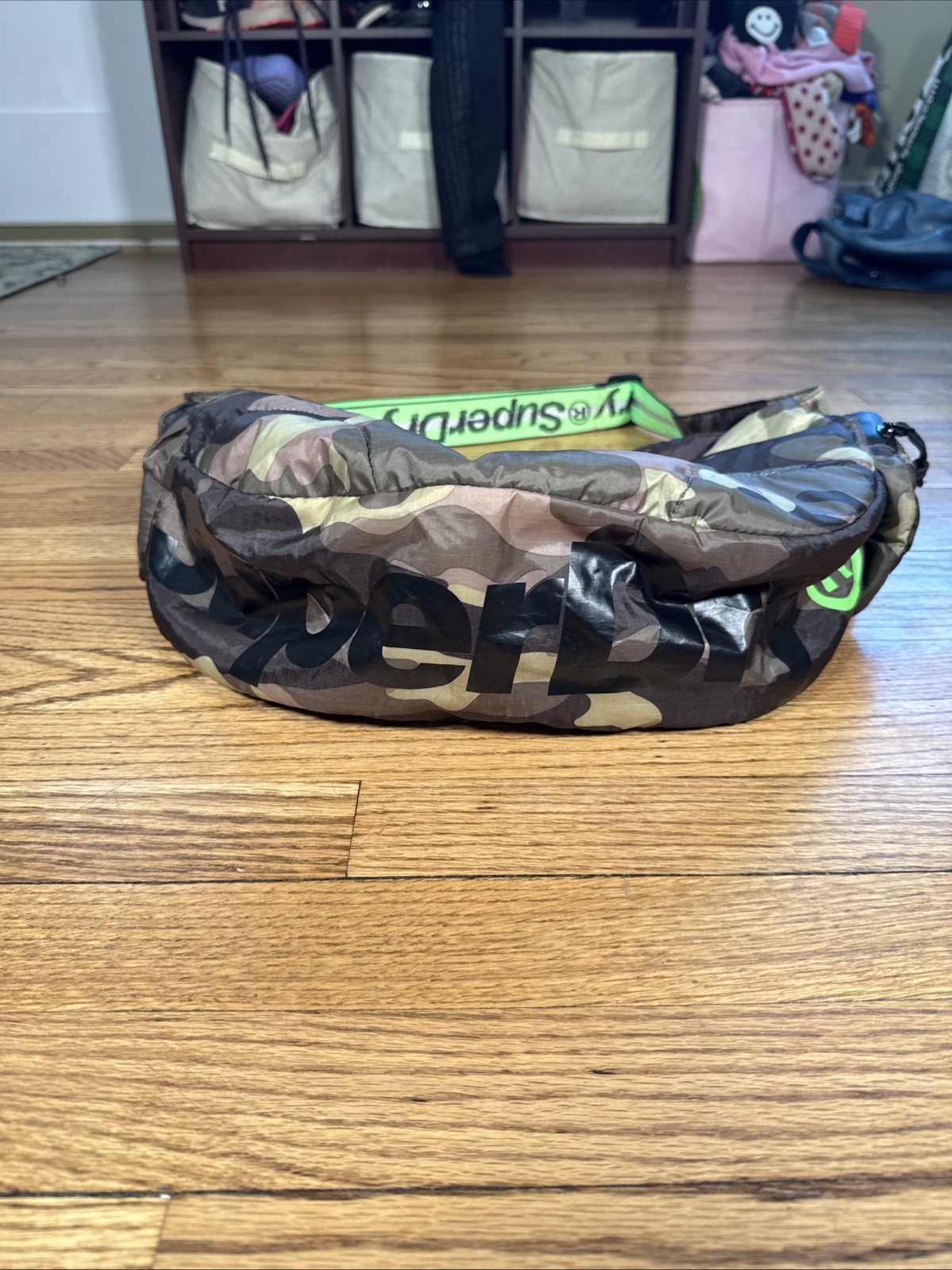 SuperDry Sling Messenger Bag Camouflage Gray Camo Medium Size