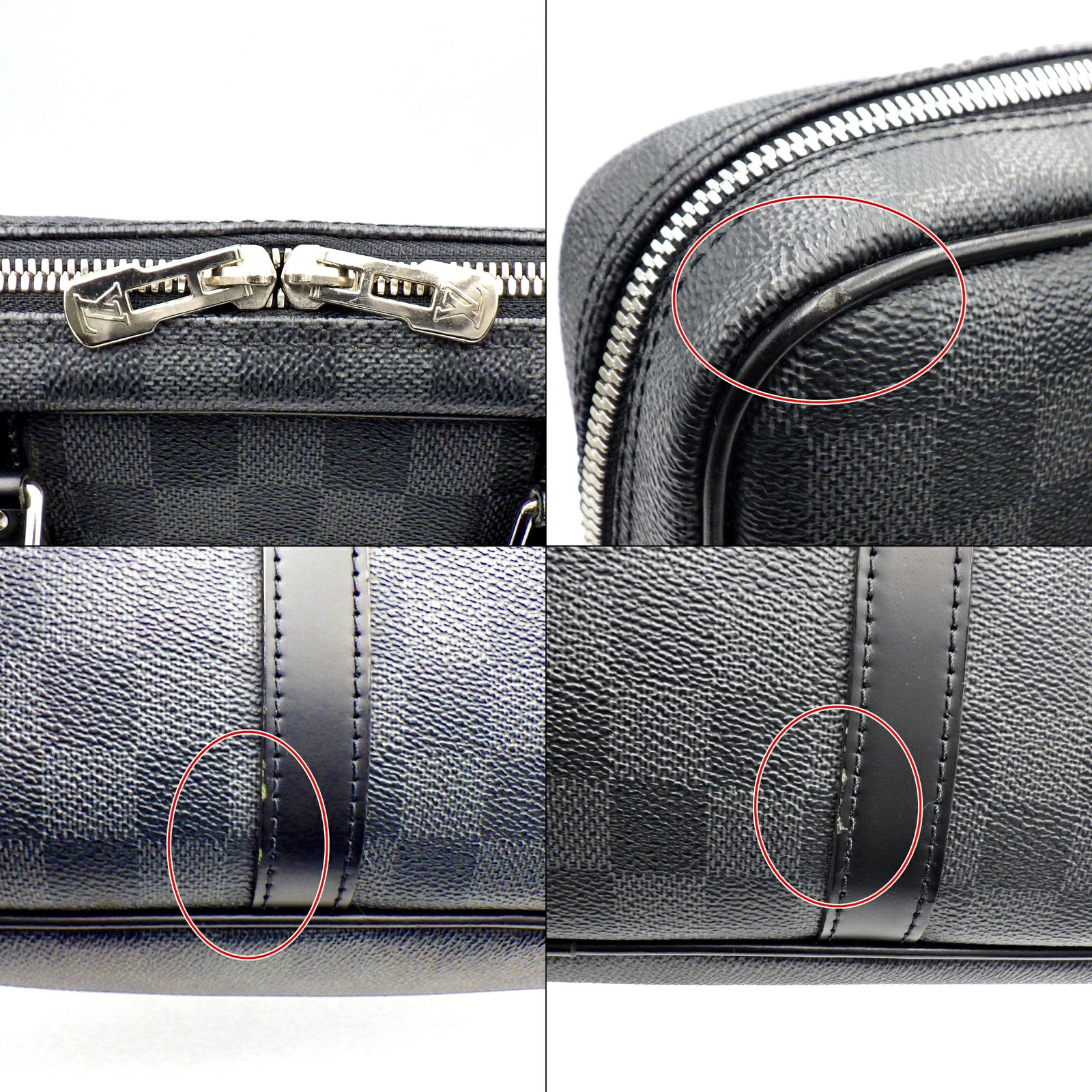 LOUIS VUITTON Porte Document Voyage Briefcase N41125 Damier Graphite Black Gray
