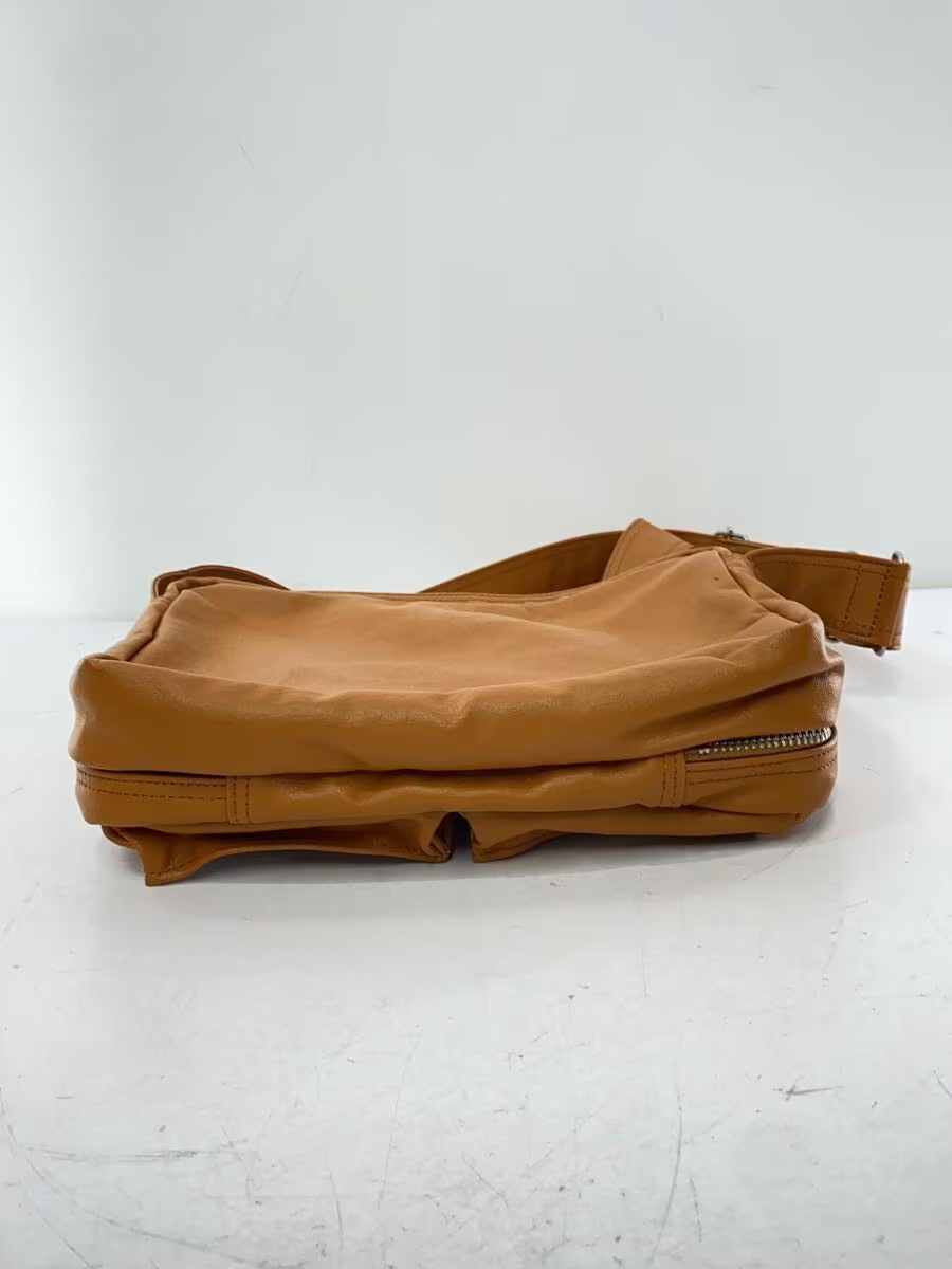 PORTER Shoulder Bag Leather Camel Plain