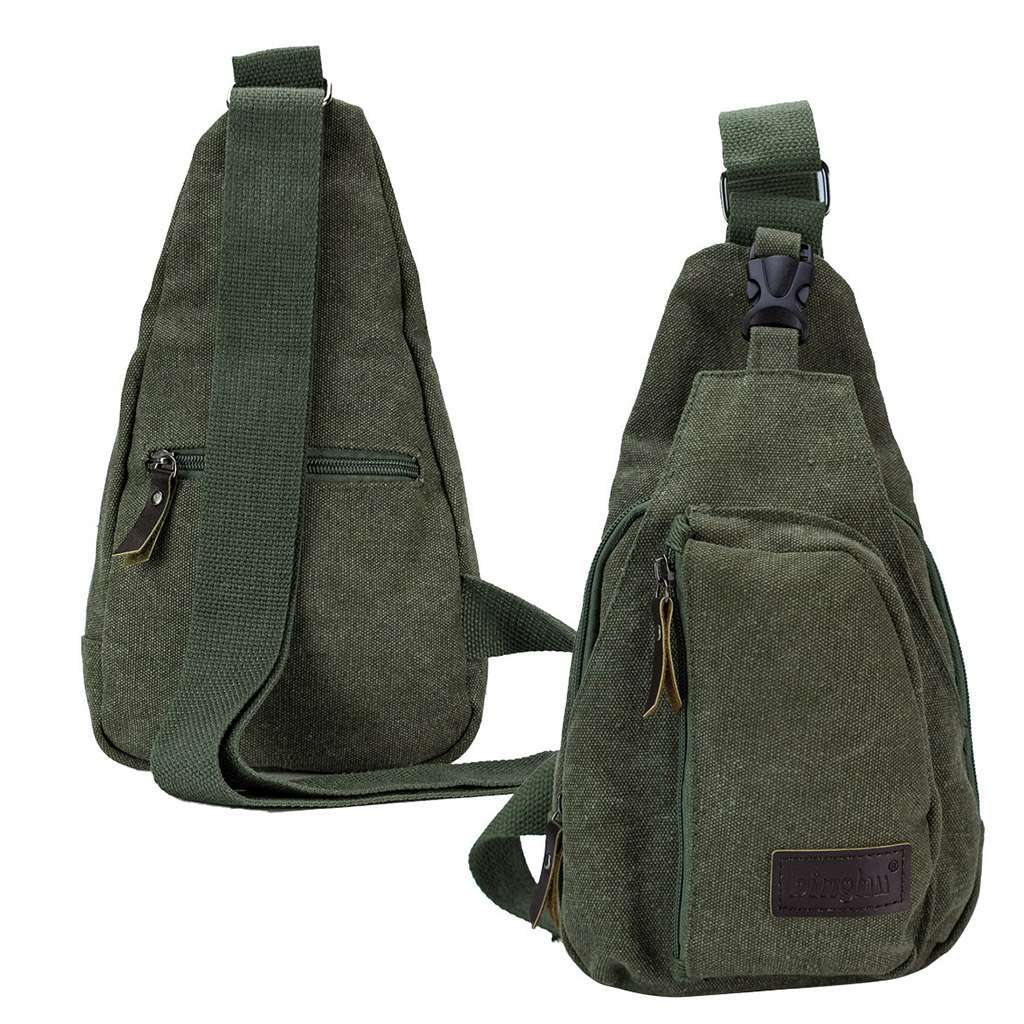 Vintage Men’s Canvas Messenger Shoulder Bag Crossbody Sling Chest Bags Satchel