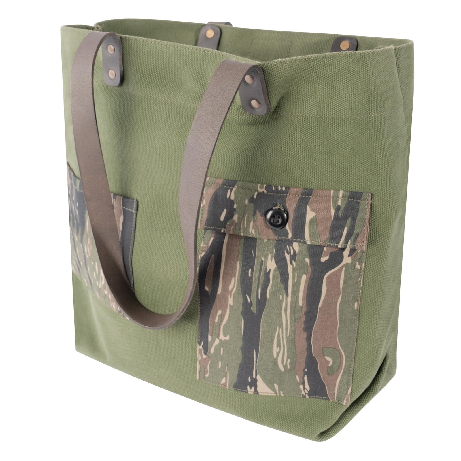 Rothco 24920: Camo Canvas Tote Bag One Size, Olive