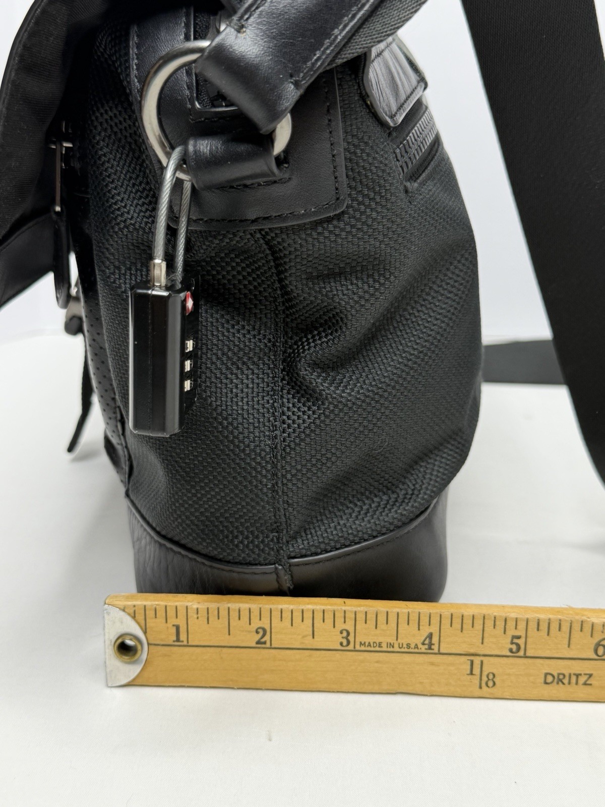 Coach Black Leather Canvas Top Handle Biker Messenger Crossbody Bag