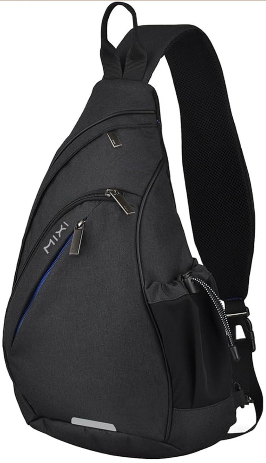 Mixi Sling Backpack with USB port Black Nylon 17 inches New Type M5225 USED 1x