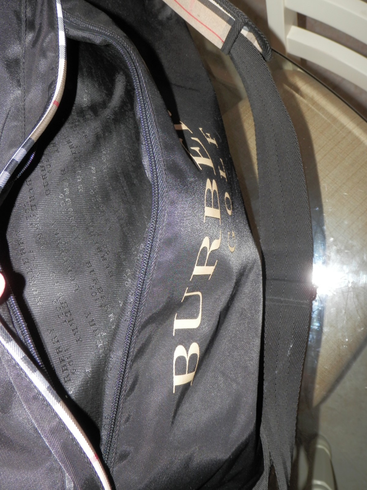 Authentic Burberry Golf Black Duffle Weekender Travel Bag